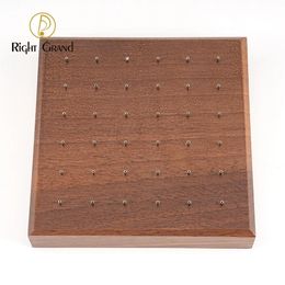 Display Black Walnut Solid Wood Display Stand for 16g 14g Piercing Jewellery Modern Display Holder with 36 Holes