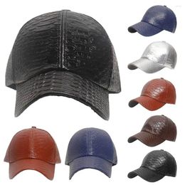 Ball Caps Crocodile Pattern Leather Baseball Fashion Outdoor Sports Autumn Winter Plush Warm Thermal Hats Men Women