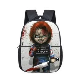 Bags 12 inch Horror Movie Child's Play Chucky Kindergarten Infantile Small Backpack for Kids Baby Cartoon School Bags Children Gift