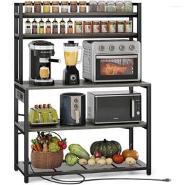 Kitchen Storage Freestanding Microwave Stand Dish Rack For And Organization Cutlery Holder 5 Tiers Stands With