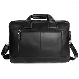 Briefcases Men Handbag 17 Inch Leather Computer Bag Men's High-capacity Business Crossbody Genuine Briefcase