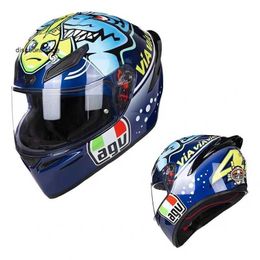 Full Face Open Agv k Motorcycle Helmet K1 Racing Helmet Motorcycle Full Cover Anti Mist Helmet Men's and Women's Brigade Lightweight Running Helmet Race Helmet PO1M