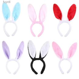 Party Hats Cute Plush Bunny Ears Headband Easter Soft Rabbite Ears Hair Bands For Women Girls Anime Cosplay Decorations Hairwear Dress Up YQ240120