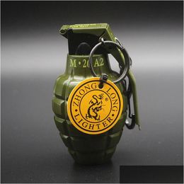 Lighters New Arrival Creative Military Lighters Hand Frag Metal Torch Gas Inflatable Windproof Big Size Outside Tools Drop Drop Delive Dhgs9