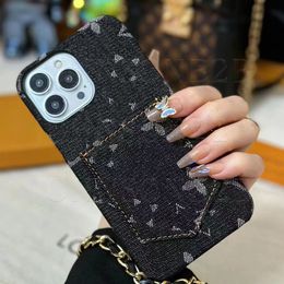 Beautiful LU Phone Case iPhone 15 14 Pro Max Designer Card Slot Hi Quality Purse 18 17 16 15pro 14pro 13pro 12pro 13 12 Cases with Logo Box Girls Woman