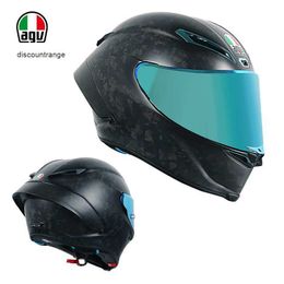Full Face Open Agv k Motorcycle Helmet Italy Agv Pista Gp Rr Professional Racing Helmet Running Helmet Carbon Fiber Full Helmet Rossi Grey Red BNLQ