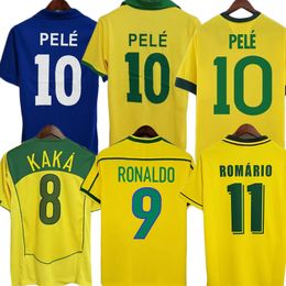 Brazil classic Vintage jersey RIVALDO ROMARIO BraziL'S CARLOS Ronaldinho camisa de futebol 1998 2002 Ronaldo KAKA 2006 2000 1994 1970 1950 57 PELE Retro soccer jersey