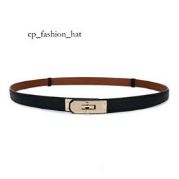 Dress Belt for Women Designer Narrow Quiet Luxury Belts Orange Black Simple Graceful Waistband for Dresses Thin Small Metal Buckle Smooth Leather Designer Belt 1684