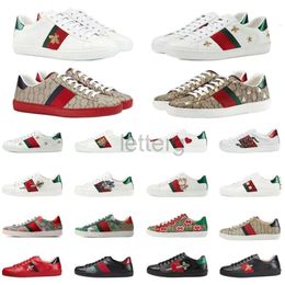 2024 New Designer Casual Shoes Bee Ace Sneakers Low Mens Womens Shoes High-quality Tiger Embroidered Exquisite Black White Green Stripes Walking Sneakers letterg