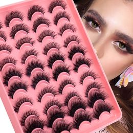 Thick Curled Mink False Eyelashes Fluffy Naturally Soft Light Handmade Reusable Multilayer 3D Fake Lashes Messy Crisscross Full Strip Lash Extensions DHL