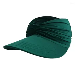 Berets Womens Sun Visor Hats Solid Colour UV Protection Open Top Caps Casual Wide Brim Beach For Outdoor Sports