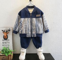 kids designer clothes boy Clothing Sets zip up corduroy cardigan jacket sweatpant children coat