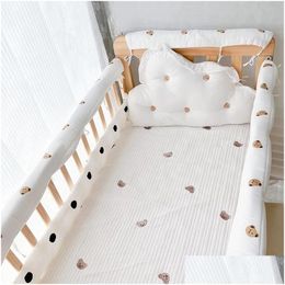 Bed Rails 2Pcs Infrant Crib Protection Wrap Edge Baby Anti-Bite Solid Colour Fence Guardrail Born Rail Er Care Safety 240113 Drop Deliv Dhumy