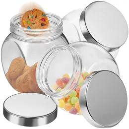 Dinnerware Sets 3 Pcs Storage Jar Glass Sealed Seasoning Candy Sugar Container Canisters With Wood Lids
