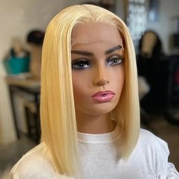 250% 613 Honey Blonde 13x6 Hd Lace Frontal Wig 13x4 Brazilian Straight Bob Wig Lace Front Human Hair Wigs for Women