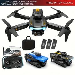 Drone With 3 Batteries HD Dual Camera, 360° Obstacle Avoidance, Optical Flow Positioning,Smart Hover,Foldable RC Quadcopter Helicopter Toy