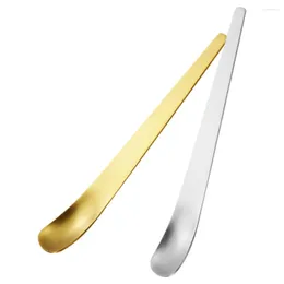 Spoons Small Dessert Stainless Steel Ice Cream Ins Mixing Flat Head Square Cake (original Color Coffee Scoop Household Pudding