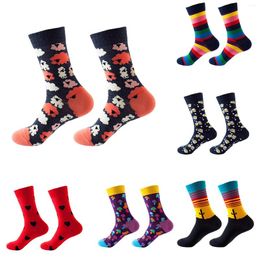 Women Socks Ladies Girls Warm Knee Autumn Winter Flower Printed Medium Stockings Tab