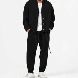 Men's Tracksuits Fashion Men's Cardigan Jackets+Pants Sportwear Sets Men Solid Jogger Sport Suit Casual Tracksuit Male Sweat Suits 5 Colours S-3XL