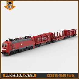 Blocks Cargo Express Train MOC Building Blocks Train City Model DIY Assembled Technology Bricks Creative Display Children Toys Gifts 240120