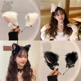 Party Hats Plush Bell Cosplay Cat Ears Hairband Animal Fox Sexy Headband Hair Accessories YQ240121