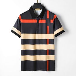 Herren-Poloshirt, 2024, Sommer-Designer, europäisches und amerikanisches Polo, kurzärmelig, lässig, modisch, T-Shirt, klassisch, einfarbig, mit Buchstabendruck, gestreift, Kleidung, Baumwolle, M-3XL