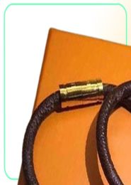 Bracelets High Quality Designer Classic Plaid Leather Rope women and men Metal Lock Head Gold Magnetic Buckle Bracelet Fashion Sim9840849