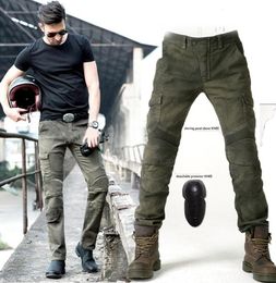 Army green uglybros MOTORPOOL UBS06 jeans men039s motorcycle jeans pants protection equipment moto pants racing5500563