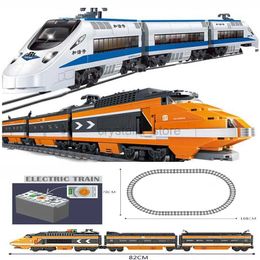 Blocks City Train Harmony High-speed Rail Electric RC High-tech Car Building Blocks Track Bricks Toys For Children Gifts 240120