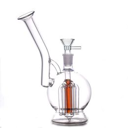 Wholesale Female Hookahs Glass Bongs Oil Burner Inline Arm Tree Percs Matrix Percolator Dab Rigs Smoking Bubbler Ashcatcher with 14mm Male Glass Oil Burner Pipe