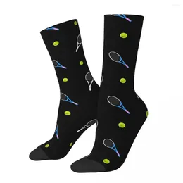 Men's Socks Tennis Racket And Ball Harajuku Sweat Absorbing Stockings All Season Long Accessories For Man's Woman's Gifts
