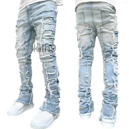 Men's Jeans Men 's Ripped Stacked Distressed Destroyed Skinny Demin Pants Slim Fit Trousers Aesthetic Fairy Shorts Streetwear 53Q0