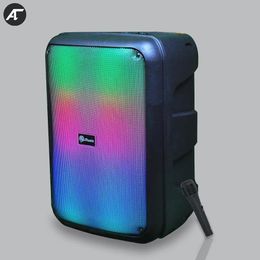 Speakers Bluetooth Speaker Colorful RGB light Sound Box 3D Stereo Subwoofer Music Center Outdoor Karaoke Column with Remote Control Mic