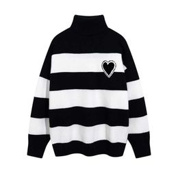 Mens Sweaters designer sweater man woman black and white stripe rainbow color womens sweater knitting Love A high collar turtleneck fashion letter long sleeve cloth