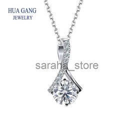Colares de pingente de alta qualidade 925 prata banhado pingente design jóias 1ct vvs1 moissanite diamante colar para menina mulher presente j240120