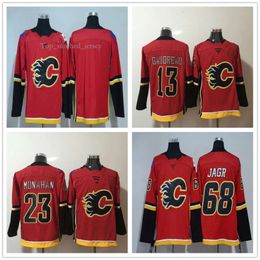 Men's Calgary Flames Fanatics Branded Home Breakaway Jersey 13 Johnny Gaudreau 23 Sean Monahan 68 Jaromir Jagr Jerseys 9942