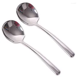 Dinnerware Sets 8X Large Serving Spoon Stainless Steel Mirror Finish For Elegant Buffet Banquet Party Holiday-ABUX