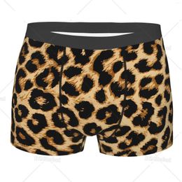 Underpants Men's Boxer Briefs Underwear Breathable Stretch Trunk Sexy Leopard Print Man Shorts