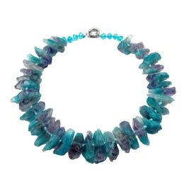 Bracelets Y.YING Natural Purple Blue Amethyst Rough Raw Nugget Bead Center Drilled Rough Crystal Cut Necklaces 18"