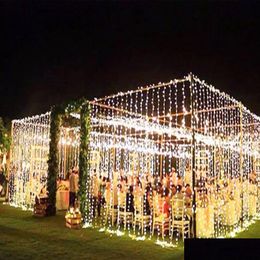 Other Festive Party Supplies Led Icicle String Curtain Fairy Light 300 Leds Christmas Decoration Lamp For Wedding Home Garden Holi Dhthk