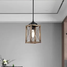 Pendant Lamps American Industrial Wind Living Room Lamp Retro Chandelier Classic Simple Bronze Restaurant Light Luxury Wood