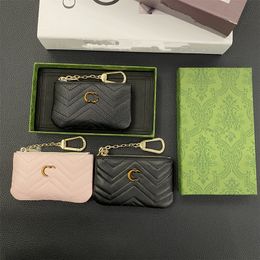 2024 KEY POUCH Designers Mini Wallet Fashion Womens Mens Keychain Ring Credit Card Holder Coin Purse Luxury Original Box Wallets Purse Crossbody Bag