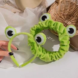 Party Hats Funny Frog Makeup Headband Wide-brimmed Elastic Hairbands Cute Girls Hair Bands Women Hair Accessories Girls Hairband YQ240120
