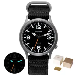 Wristwatches BERNY Super Lightweight Sports Luminous Quartz Watches Titanium Watch For Men Waterproof Sapphire Glass Wristwatch Outdoor