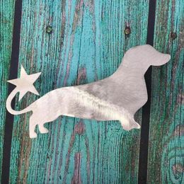 Christmas Decorations Festive Dog-themed Holiday Decor Dachshund Star Tree Topper Handmade Ornamental Aluminium For Pet-themed Birthday