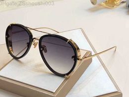 Luxury-Linda Farrow LF731 Pilot Sunglasses Gold Designer Sun glasses UV400 lens top quality New with Box KH47