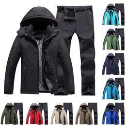 Men's Tracksuits Winter Warm And Jackets Oversized Insulated Pants Sets Men Pant Suits Boy Suit Set 5 Pieces