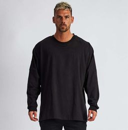 Blank oversize oversized loose fit fitness long sleeve t-shirt men's autumn and winter bottoming shirt Fashion Trend Clothes453