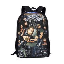 Bags New Sons of Anarchy Print Pattern School Bag For Children Young Casual Book Bags For Kids Backpack Teens Large Capacity Backpack
