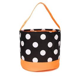 Halloween Candy Basket Bag Polka Dot Kids Hand Bag Put Eggs Storage Sacks Print Bucket Bags Desk Hallowmas Gift Bags SN1518